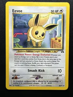 Eevee 38/75 Neo Discovery Regular 2001 Pokemon Card LP - Image 1