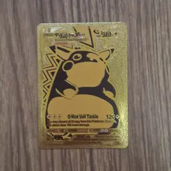Pikachu VMax Gold Foil Premium **Fan Art** Vinyl Pokemon Collector Card - Image 1