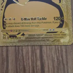 Pikachu VMax Gold Foil Premium **Fan Art** Vinyl Pokemon Collector Card - Image 2
