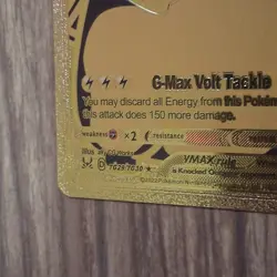 Pikachu VMax Gold Foil Premium **Fan Art** Vinyl Pokemon Collector Card - Image 3