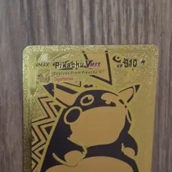 Pikachu VMax Gold Foil Premium **Fan Art** Vinyl Pokemon Collector Card - Image 4
