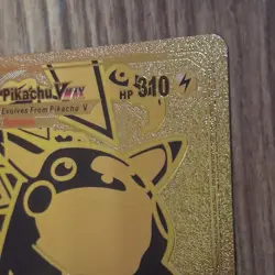 Pikachu VMax Gold Foil Premium **Fan Art** Vinyl Pokemon Collector Card - Image 5