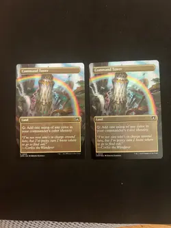 Command Tower 2x (1 foil/1 regular) borderless | NM | Commander Masters MTG - Image 1