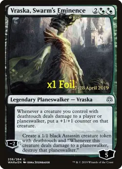 MTG Foil Prerelease War of the Spark WAR Vraska, Swarm's Eminence MINT - Image 1