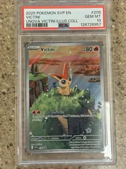 PSA 10 2025 POKEMON SVP EN-SV BLACK STAR PROMO #208 VICTINI - Image 1