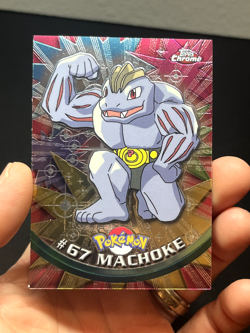 Pokemon Topps Chrome Series 1 Machoke #67 LP - Image 1