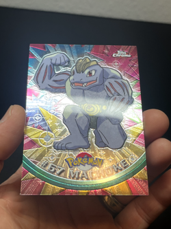 Pokemon Topps Chrome Series 1 Machoke #67 LP - Image 2