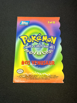 Topps Pokemon The First Movie Venusaur 3 of 12 Die Cut blue logo 1st print - Image 2
