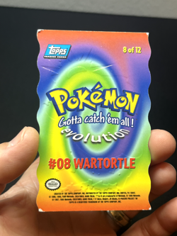 Topps Pokemon The First Movie Wartortle 8 of 12 Die Cut blue logo 1st print - Image 3