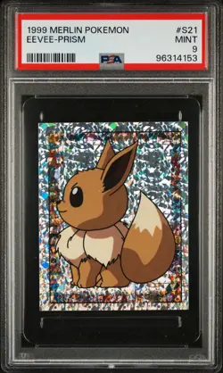 1999 MERLIN POKEMON #S21 EEVEE-PRISM PSA 9 - Image 1