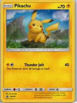 Pokemon TCG Pikachu SM183 SM Black Star Promos Holofoil LP - Image 1