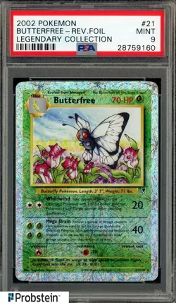 2002 Pokemon Legendary Collection Reverse Foil #21 Butterfree PSA 9 MINT - Image 1