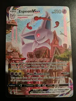Espeon Vmax Full Alt Art Secret Rare 270/264 Fusion Strike Pokemon - Image 1