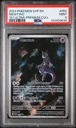 2023 POKEMON SVP EN-SV BLACK STAR PROMO 151 ULTRA-PREMIUM COLL #052 MEWTWO PSA 9 - Image 1