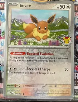 Eevee 2025 Pokemon Day 074/131 Prismatic Holo Cosmos Stamped Promo English - Image 1