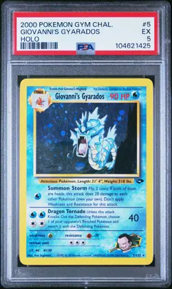 2000 POKEMON GYM CHALLENGE HOLO #5 GIOVANNI'S GYARADOS PSA 5 - Image 1
