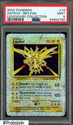 2002 Pokemon Legendary Collection Reverse Foil #19 Zapdos PSA 9 MINT - Image 1