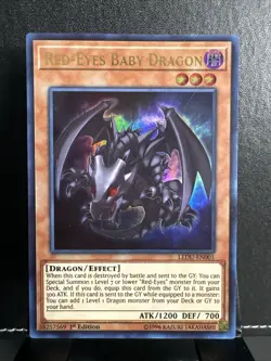 Yu-Gi-Oh! TCG Red-Eyes Baby Dragon Legendary Duelists LEDU-EN001 1st Edition - Image 1