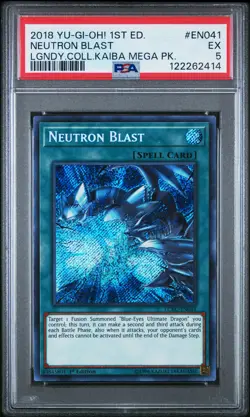 2018 YU-GI-OH! LEGEND COLL KAIBA MEGA PACK 1ST EDITION NEUTRON BLAST PSA 5 - Image 1