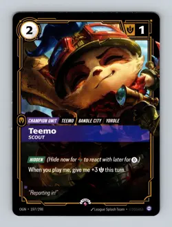 Riftbound Teemo Promo Card 197/298 League of Legends TCG English - Image 1