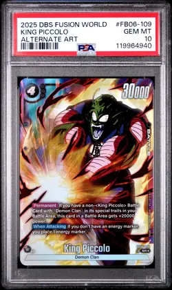2025 DRAGON BALL SUPER CARD GAME FUSION WORLD RIVALS CLASH KING PICCOLO PSA 10 - Image 1
