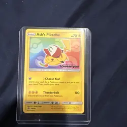 2017 Ash's Pikachu SM108 Promo Pokemon Card I choose You - Image 1