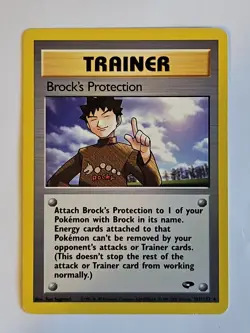 Brock’s Protection 101/132 Gym Challenge Pokemon Card Trainer Vintage Rare Card - Image 1