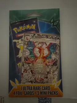 Pokemon 3 Mini Packs 1 Ultra Rare 4 Foil Cards Free Shipping Factory Sealed - Image 1