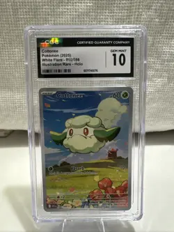 Pokemon TCG Cottonee 090/086 White Flare Illustration Rare Holo Card CGC 10 - Image 1