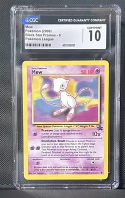 CGC 10 Mew 2000 Black Star Promos 8 Pokemon League Pokemon Card NON HOLO - Image 1