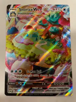 🧨Snorlax Vmax 142/202 Sword & Shield Base Set FULL ART ULTRA RARE Pokemon Card - Image 1
