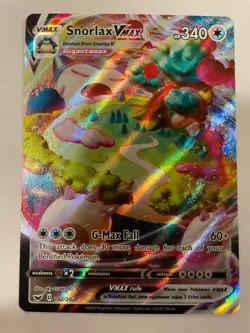 🧨Snorlax Vmax 142/202 Sword & Shield Base Set FULL ART ULTRA RARE Pokemon Card - Image 3