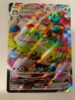 🧨Snorlax Vmax 142/202 Sword & Shield Base Set FULL ART ULTRA RARE Pokemon Card - Image 4