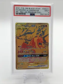 2021 Pokemon Reshiram Charizard GX Tag Team Promo PSA 9 Graded Trading Card - Image 1