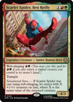 MTG - Scarlet Spider, Ben Reilly - SPM 0142 - Spiderman - Rare - Magic - Image 1