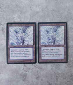 ❄ MTG Ice Age Glacial Chasm x2 - LP - Reserved List Land - Sleeved + Toploader - Image 1