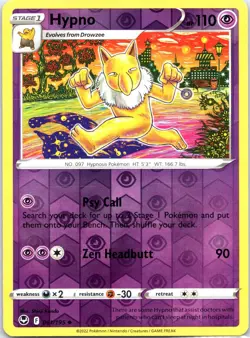 Pokemon - Hypno - Reverse Holo - 061/195 - Silver Tempest (NM) - Image 1