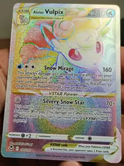 Alolan Vulpix VSTAR - 197/195 - Pokemon Silver Tempest Secret Rare Card NM - Image 2