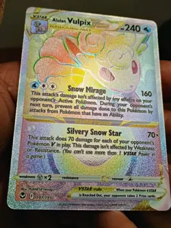 Alolan Vulpix VSTAR - 197/195 - Pokemon Silver Tempest Secret Rare Card NM - Image 3