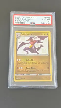 Pokemon Hidden Fates 2019 - Garchomp - Holo - SV40/SV94 - Graded PSA 10 211 - Image 1