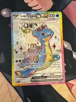 Pokemon Lapras ex 158/142 Stellar Crown Scarlet & Violet Ultra Rare Full Art NM - Image 1