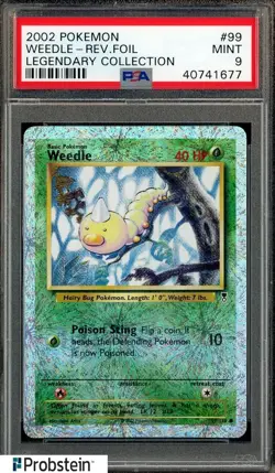 2002 Pokemon Legendary Collection Reverse Foil #99 Weedle PSA 9 MINT - Image 1