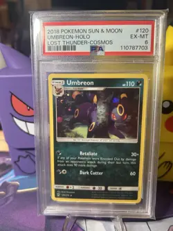 Umbreon 120 PSA 6 Cosmos Holo - SM Lost Thunder Pokemon - Image 1