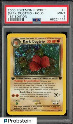 2000 Pokemon Team Rocket 1st Edition #6/82 Dark Dugtrio Holo PSA 9 MINT - Image 1