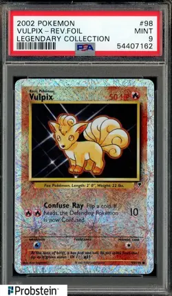 2002 Pokemon Legendary Collection Reverse Foil #98 Vulpix PSA 9 MINT - Image 1