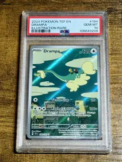 PSA 10 GEM MINT Drampa 184/162 Temporal Forces 2024 Pokemon Slab - Image 1