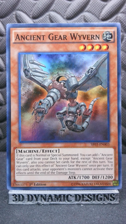 | Yugioh Ancient Gear Wyvern SR03-EN003 1st Edition Super Rare NM 🔥 | - Image 1
