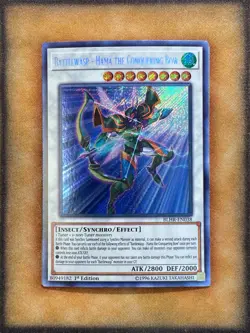 Yugioh Battlewasp - Hama the Conquering Bow BLHR-EN038 Secret Rare 1st Ed NM - Image 1