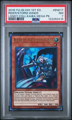 2018 YU-GI-OH! LEGEND KAIBA MEGA PACK 1ST EDITION RIDER OF THE STORM WINDS PSA 7 - Image 1