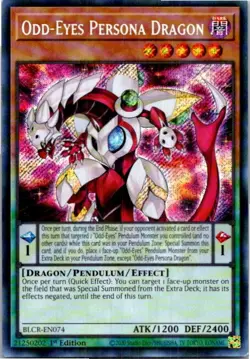 Odd-Eyes Persona Dragon BLCR-EN074 Yu-Gi-Oh! Light Play 1st Edition - Image 1